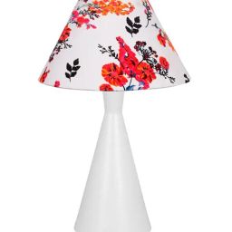 Homesake Table Lamp Matt Black Metal Modern Lamp with Fabric Shade White Cone Marigold Shade-33
