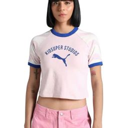 Puma Pink Cotton Printed Tee-image-48