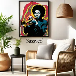 Sassyco Black & Blue 1 Piece Canvas Abstract Wall Paintings-picture-38