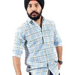 CHECKMARK CLOTHING Men Slim Fit Checked Casual Shirt-image-93