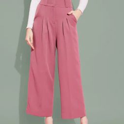 KASSUALLY Pink Regular Fit Mid Rise Trousers-image-19