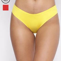 Basiics By La Intimo Red & Yellow Comfort Fit Panties - Pack Of 2-image-61