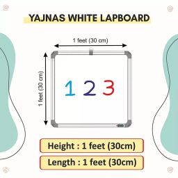 SHELFKING Non-Magnetic 30.48 x 30.48 cm (1x1 Feet) Double Sided Whiteboard and Chalkboard Both Side Writing Boards, One Side Whiteboard Marker and Back Side Chalkboard Surface image 3