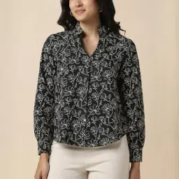 Allen Solly Black Printed Formal Shirt-picture-33