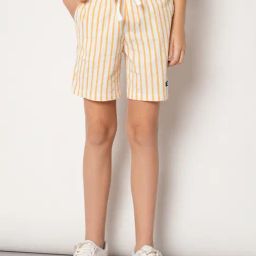 Jack & Jones Junior Yellow & White Striped Shorts-picture-24
