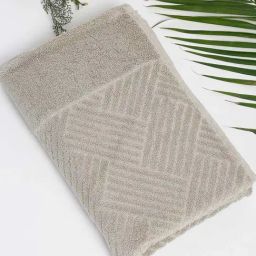 Fabindia Home Palash Taupe Cotton 500 GSM Medium Bath Towel-1