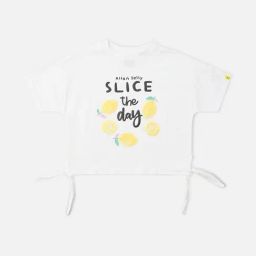 Allen Solly Girls White Cotton Printed T-Shirt-picture-29