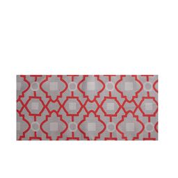 HOUZZCODE Orange & Grey Moroccan Patterned Rectangular Table Runner image 2