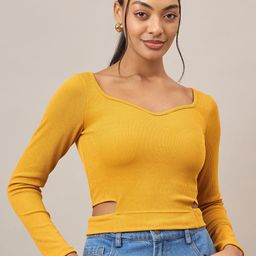 R.Code by The Roadster Life Co. Women Ribbed Round Neck Long Sleeves Tank Crop Top-image-14