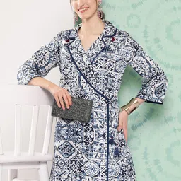 Nayam By Lakshita Women Printed Linen Coat With Palazzos-image-69