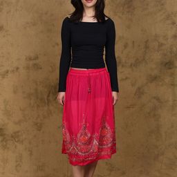 Exotic India Embellished A-Line Midi Skirt-image-52