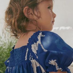 Xsole Girls Graphic Printed Puff Sleeves A-Line Dress-image-45