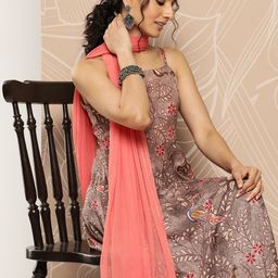 Varanga Floral Printed Kurta With Trousers & Dupatta-image-64