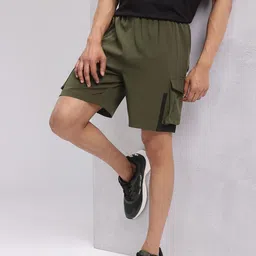 HRX by Hrithik Roshan Men Mid-Rise Cargo-Style Lifestyle Shorts-picture-37