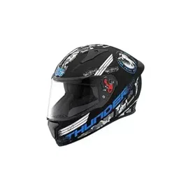 Studds N1 Matt Black Xtra Large (600 mm) Full Face Helmet, Thunder D2 Decor-image-1
