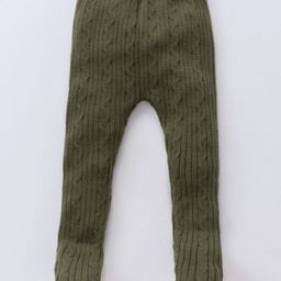 Babyhug Sweater Knit Bootie Leggings - Olive Green-image-69