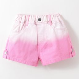 Kookie Kids Mid Thigh Length Dual Toned Solid Shorts - Pink-image-99