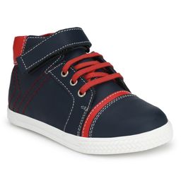 TUSKEY Patch Detailed Lace Up High Ankle Velcro Closure Boots - Blue-60