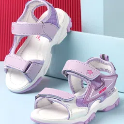 Cute Walk by Babyhug Sandal with Velcro Closure - Purple & White-picture-13