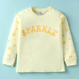 Tango Single Jersey Knit Full Sleeves T-Shirt with Star & Sparkle Print - Lemon Yellow-picture-24