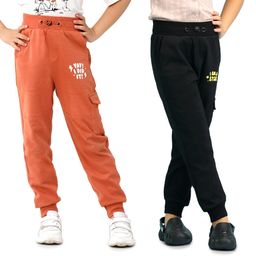 SuperBottoms Cotton Blend Knit Pack Of 2 I Am A Star & Yay I Did It Text Printed Joggers - Brown & Black-picture-22