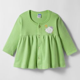 Tango Interlock Knit Full Sleeves Front Open Frock - Light Green-picture-37