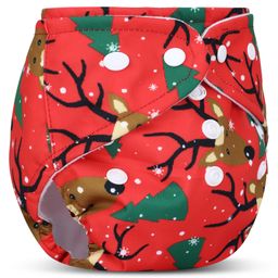 Deedry Reusable Adjustable Cloth Diapers with 2 Inserts - Red image 2