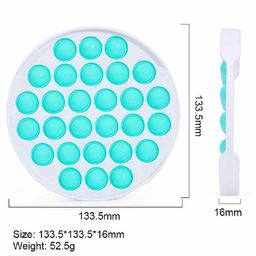 FunBlast Circle & Square Shape Pop Bubble Stress Relieving Silicone Pop It Fidget Toy Pack Of 2 (Colour May Vary) image 3