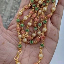 BHUMI09 Gold-Plated Artificial Beaded Minimal Necklace-9