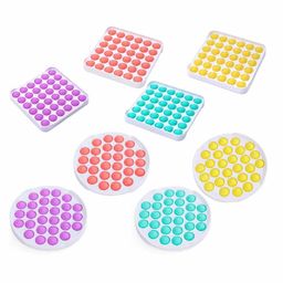 FunBlast Circle & Square Shape Pop Bubble Stress Relieving Silicone Pop It Fidget Toy Pack Of 2 (Colour May Vary) image 4