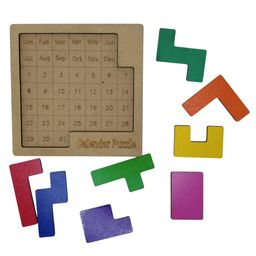 GYANOTOY Wooden Number Sequencing & Calendar Tetris Puzzle2-Game Set image 4