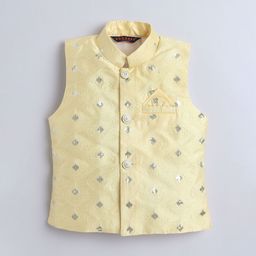 BAESD Boys Regular Sequinned Dupion Silk Kurta with Pyjamas image 5