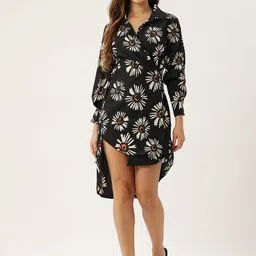 Rue Collection Floral Printed Asymmetrical Wrap Dress-image-48