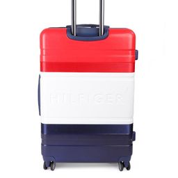 Tommy Hilfiger Red & White 4 Wheels 360-Degree Rotation Large Hard Trolley Bag image 4
