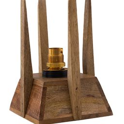 Homesake Beige & Brown Solid Handcrafted Column Table Lamp with Shade image 4