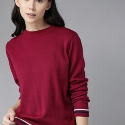Roadster Women Magenta Solid Pullover-picture-51