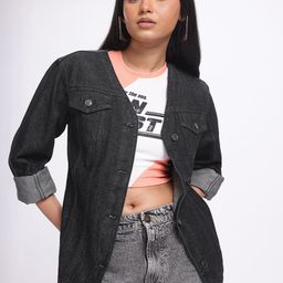 glitchez Comfort Edge Denim V-Neck Jacket-picture-39