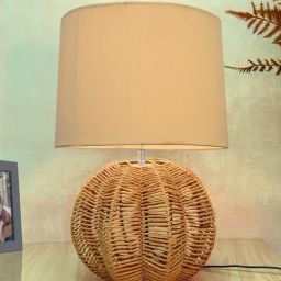 Homesake Off White Raffia Table Lamp-image-8