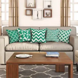 SEJ by Nisha Gupta Green & White Cushion Covers - Set of 5-image-101
