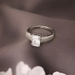Saraf RS Jewellery Silver American Diamond Studded Ring-15