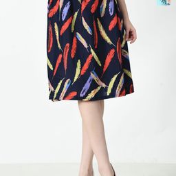 BAESD Pack Of 2 Printed Flared Knee Length Skirt-image-76