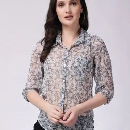 Scorpius Grey Abstract Casual Shirt-11
