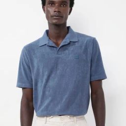 Rare Rabbit Blue Regular Fit Textured Polo T-Shirt-picture-6