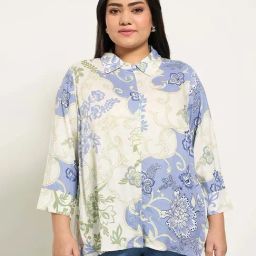 Honey Curvytude by Pantaloons Blue Printed Casual Shirt-image-63