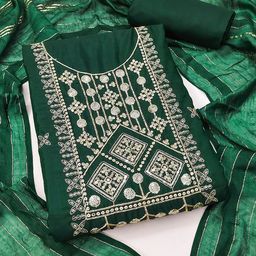 HERE&NOW Floral Embroidered Sequinned Parampara Silk Unstitched Dress Material-image-94