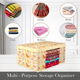 Kuber Industries Cream-Coloured Set of 3 Regular Multi-Utility Organisers image 3