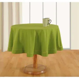 Swayam Green Cotton 200 TC Round Table Cover 6 Seater - Set of 1-18