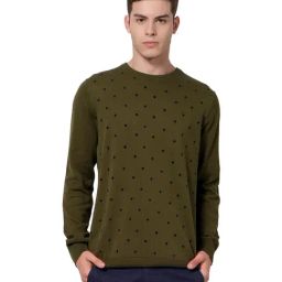 celio celio* Dark Olive Printed Sweater-picture-17