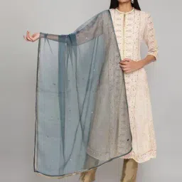Wishful by W Blue Embellished Dupatta-picture-25