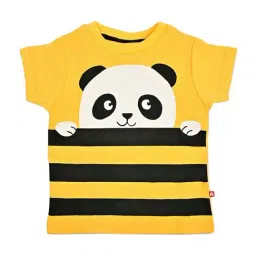 Nino Bambino Kids Yellow Cotton Printed T-Shirt-picture-40